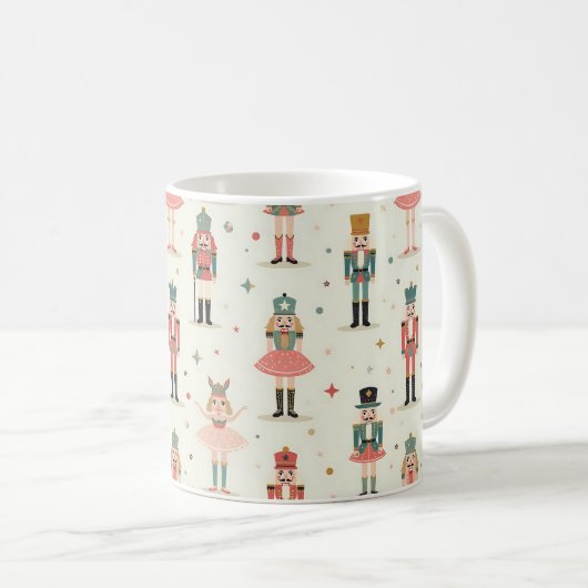 Pastel Nutcrackers und Ballerinas Kaffeetasse (VorderseiteRechts)