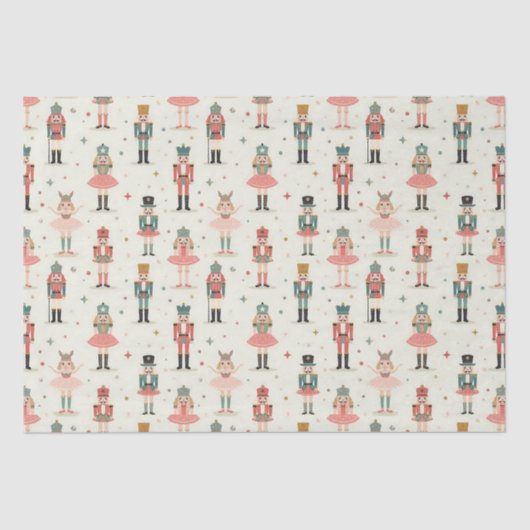 Pastel Nutcrackers und Ballerinas Seidenpapier (Vorderseite)
