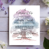 Pastel Oak Tree Celebration of Life Card Einladung