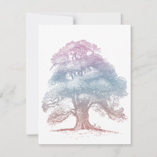 Pastel Oak Tree Celebration of Life Card Einladung (Rückseite)