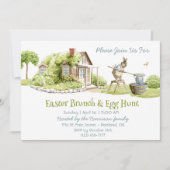 Pastel Oaster Aquarellbuntgebüsch Einladung (Vorderseite)