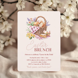 Pastel Oaster Brunch Picknick Einladung | Warenkor