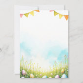 Pastel Oaster Bunny Baby Dusche Einladung (Rückseite)