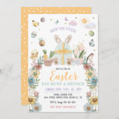 Pastel Oaster Bunny Egg Hunt Einladung (Vorne/Hinten)
