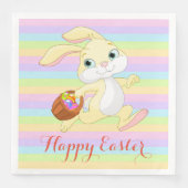 Pastel Oaster Bunny Happy OsterNapkins Serviette (Vorderseite)