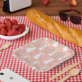 Pastel Oaster Bunny Party Plate Pappteller