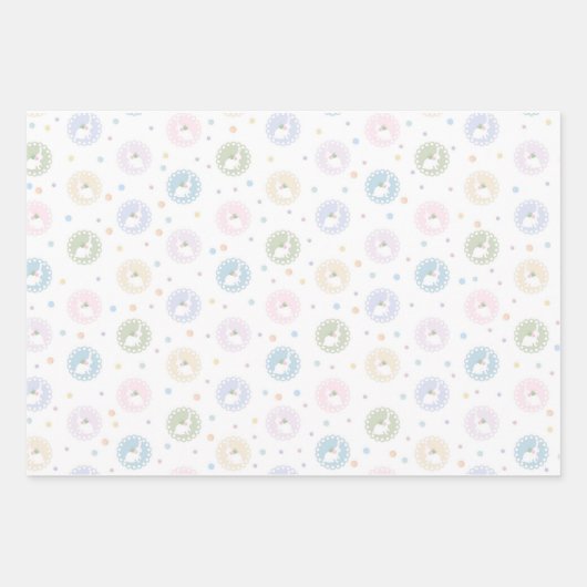 Pastel Oaster Bunny Patterns Frühlingspapier Geschenkpapier Set (Vorderseite 3)