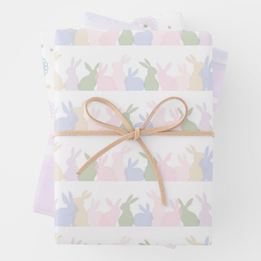 Pastel Oaster Bunny Patterns Frühlingspapier Geschenkpapier Set (Beispiel)