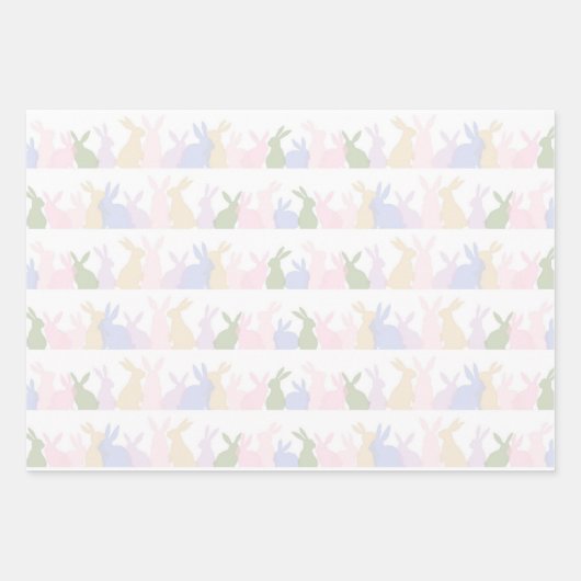Pastel Oaster Bunny Patterns Frühlingspapier Geschenkpapier Set (Vorderseite)