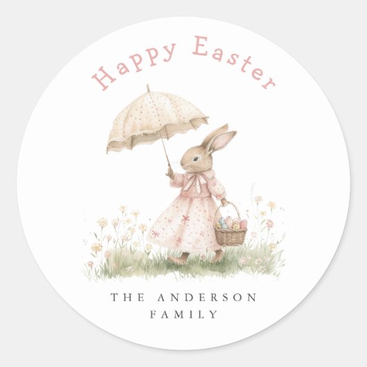 Pastel Oaster Bunny Runder Aufkleber (Vorderseite)