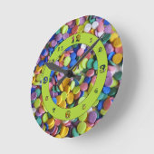 Pastel Oaster Candy Dots nummeriert Runde Wanduhr (Winkel)