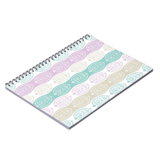 Pastel Oaster Egg Muster - Frühjahrsgestaltung Notizblock (Linke Seite)