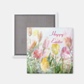 Pastel Oaster Tulips Magnet (Vorderseite/Rückseite)