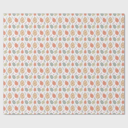 Pastel Oaster Wrapping Paper - Blumeneier weiß Geschenkpapier (Flach)