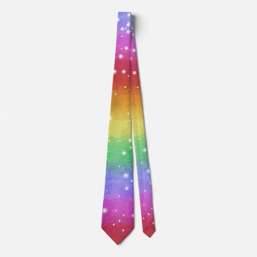 Pastel Ocean Impressionist Rainbow Sparkle Krawatte (Vorderseite)