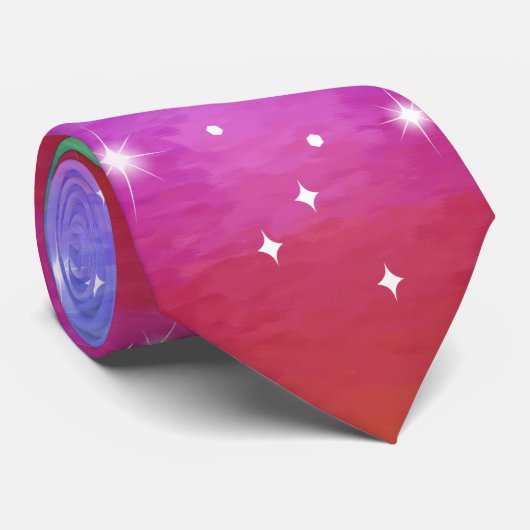 Pastel Ocean Impressionist Rainbow Sparkle Krawatte (Gerollt)