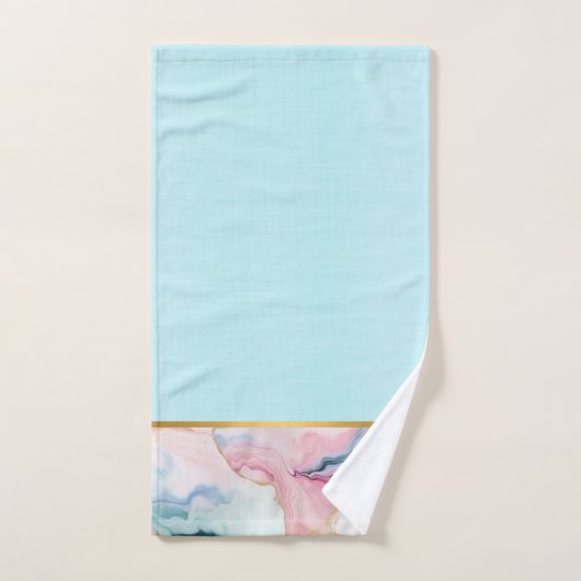 PASTEL OCEAN MARBLE GOLD BADEZIMMER TOWEL SET (Handtuch)