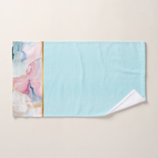 PASTEL OCEAN MARBLE GOLD BADEZIMMER TOWEL SET (Handtuch)