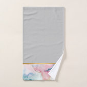 PASTEL OCEAN MARBLE GOLD GRAU BADEZIMMER TOWEL SET (Handtuch)