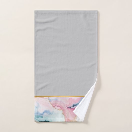 PASTEL OCEAN MARBLE GOLD GRAU BADEZIMMER TOWEL SET (Handtuch)