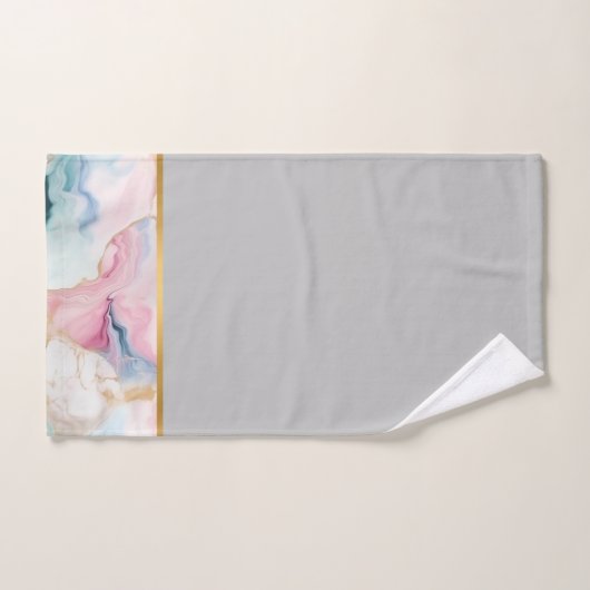 PASTEL OCEAN MARBLE GOLD GRAU BADEZIMMER TOWEL SET (Handtuch)