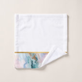 PASTEL OCEAN MARBLE GOLD WHITE BADEZIMMER TOWEL SE BADHANDTUCH SET (Waschlappen)