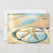 Pastel Ocean Sand Dollar Hochzeit Retten Sie das D Einladung (Rückseite)