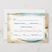 Pastel Ocean Sand Dollar Wedding RSVP Einladung (Rückseite)