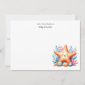 Pastel Ocean Starfish Custom Name Nursery  Mitteilungskarte (Vorderseite)