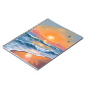 Pastel Ocean Sunset Watercolor Beach Painting Notizblock (Linke Seite)