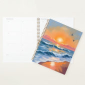 Pastel Ocean Sunset Watercolor Beach Painting Planer (Anzeige)