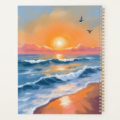Pastel Ocean Sunset Watercolor Beach Painting Planer (Rückseite)