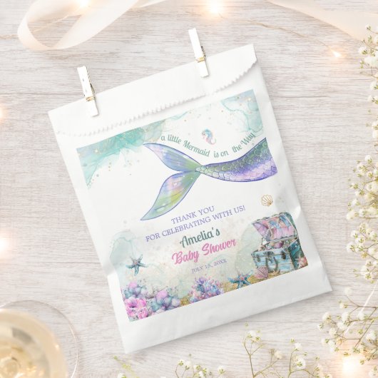 Pastel Ocean Treasure Mermaid Girl Geschenktütchen (Ausgeschnitten)