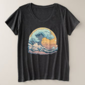 Pastel Ocean Wave Graphic T - Shirt (Design vorne)