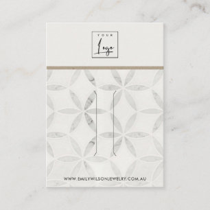 PASTEL OFF WHITE FLORAL FLORAL CLIP DISPLAY CARD VISITENKARTE