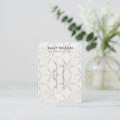 PASTEL OFF WHITE FLORAL FLORAL CLIP DISPLAY CARD VISITENKARTE (Stehend Vorderseite)