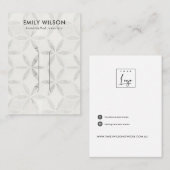 PASTEL OFF WHITE FLORAL FLORAL CLIP DISPLAY CARD VISITENKARTE (Vorne/Hinten)