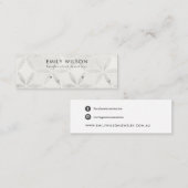 PASTEL OFF WHITE FLORAL STUD EARRING DISPLAY CARD MINI VISITENKARTE (Vorne/Hinten)