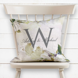 Pastel Oils White Rose Monogram Wedelhafen Kissen