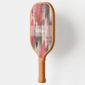 Pastel Old Wood Red Leaf Muster Pickleball Schläger (Links)
