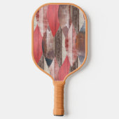 Pastel Old Wood Red Leaf Muster Pickleball Schläger (Rückseite)