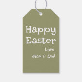 Pastel Olive Oaster Pattern Geschenkanhänger (Rückseite)