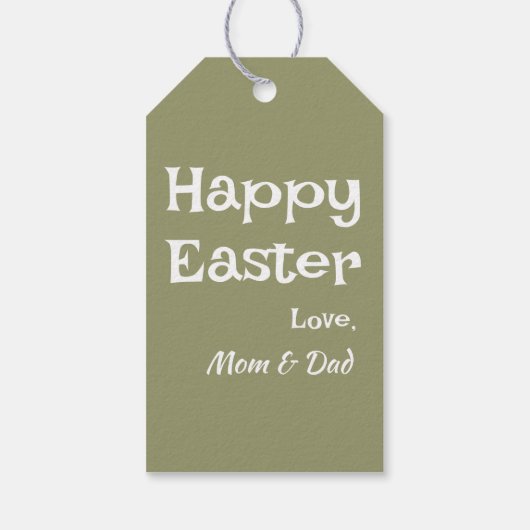 Pastel Olive Oaster Pattern Geschenkanhänger (Rückseite)