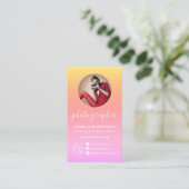 Pastel Ombre Farbverlauf qr Code Logo-Fotograf Visitenkarte (Stehend Vorderseite)