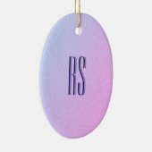 Pastel Ombre Glitzer Monogram Keramikornament (Rechts)