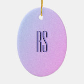 Pastel Ombre Glitzer Monogram Keramikornament (Vorne)