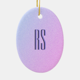 Pastel Ombre Glitzer Monogram Keramikornament