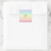 Pastel Ombre Rainbow Colors Gastgeschenk Hochzeit Quadratischer Aufkleber (Tasche)
