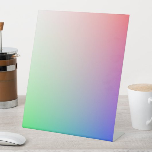 Pastel Ombre Rainbow Colors Pedestal-Zeichen Sockelschild (In Situ)