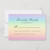 Pastel Ombre Rainbow Colors Wedding RSVP Card (Vorderseite)